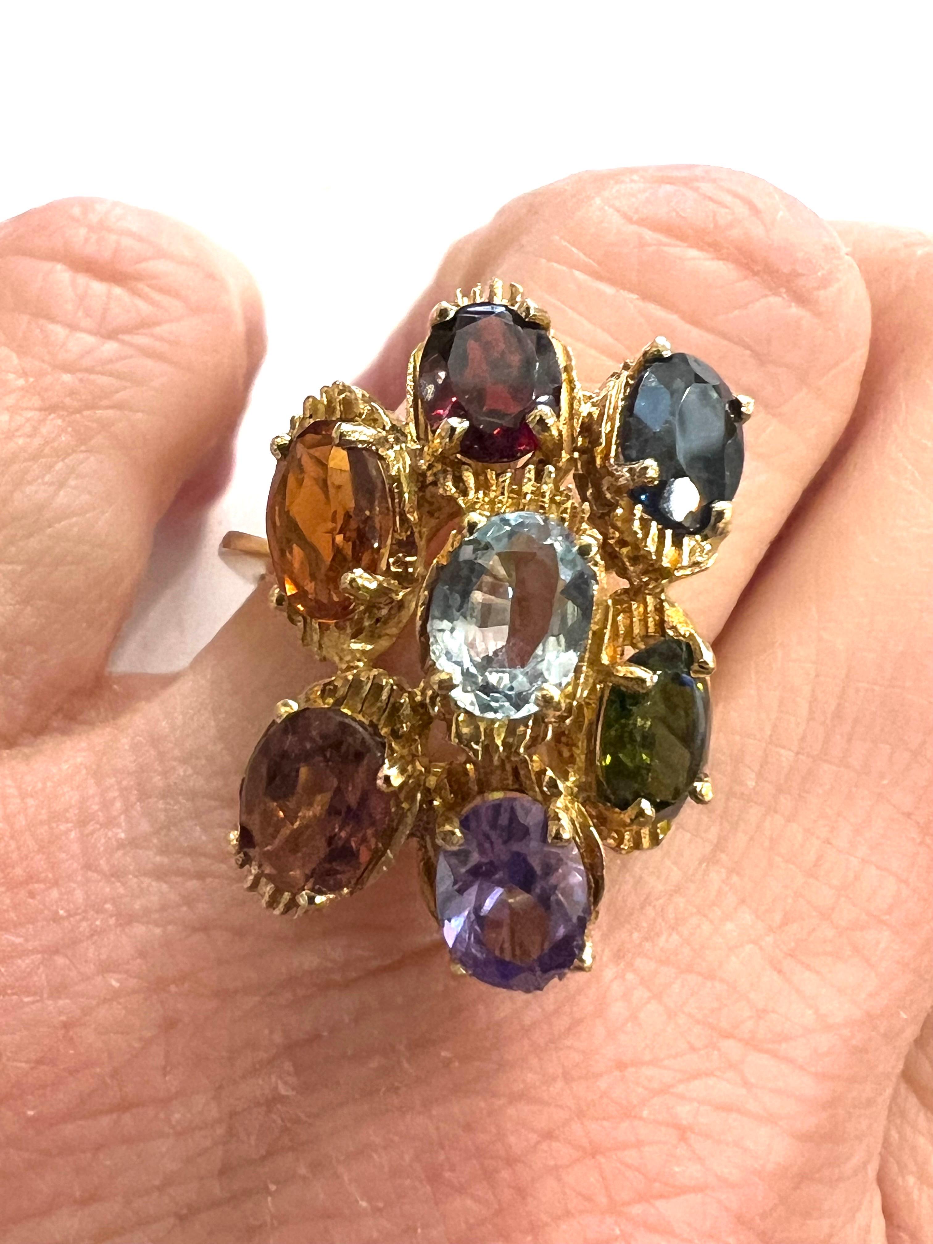 A beautiful and colorful 1960's ring from the 
