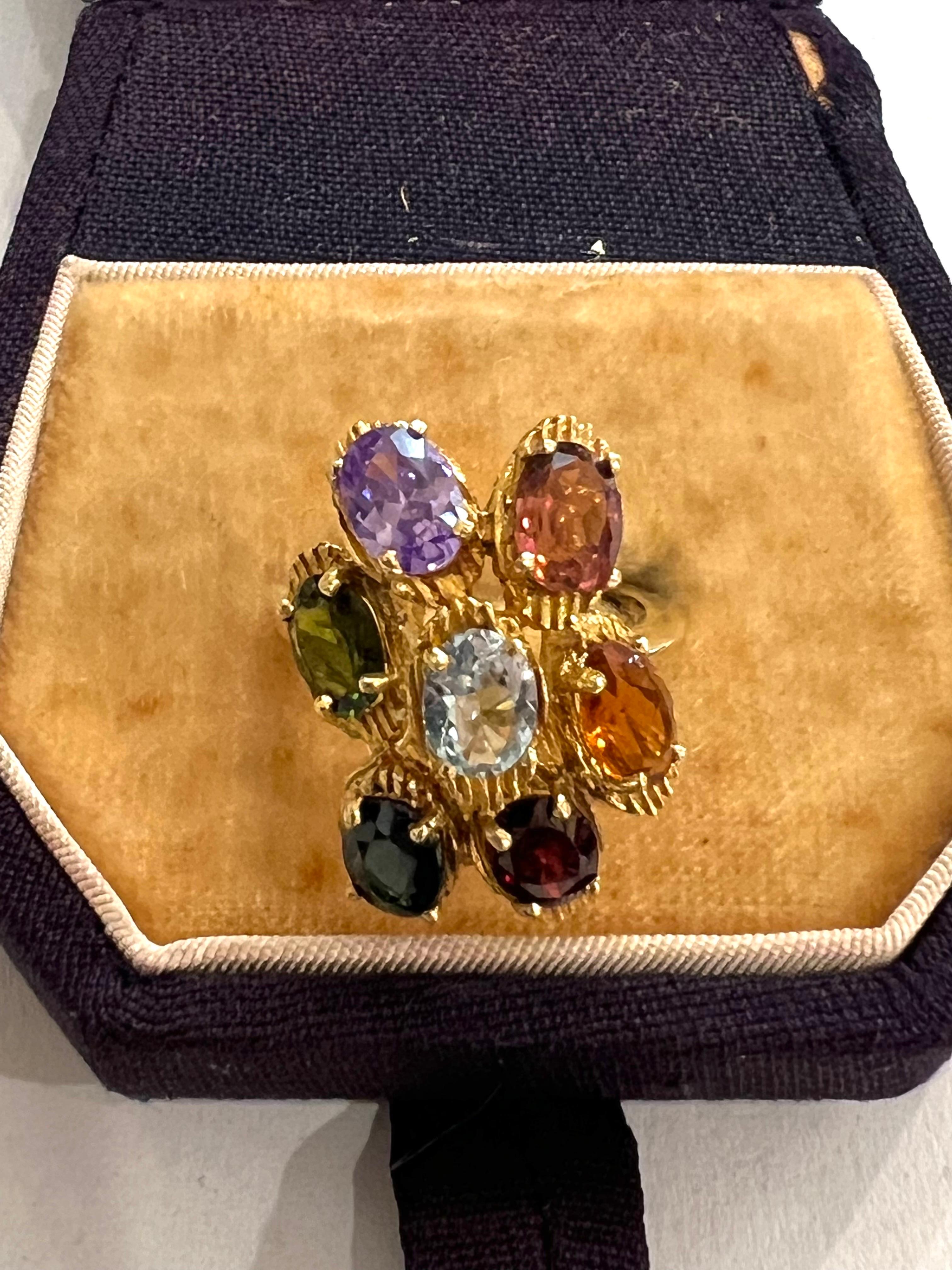 H.STERN Citrin Rubelit Amethyst Peridot Indicolit Granat Aquamarin Ring im Zustand „Gut“ im Angebot in Pamplona, Navarra