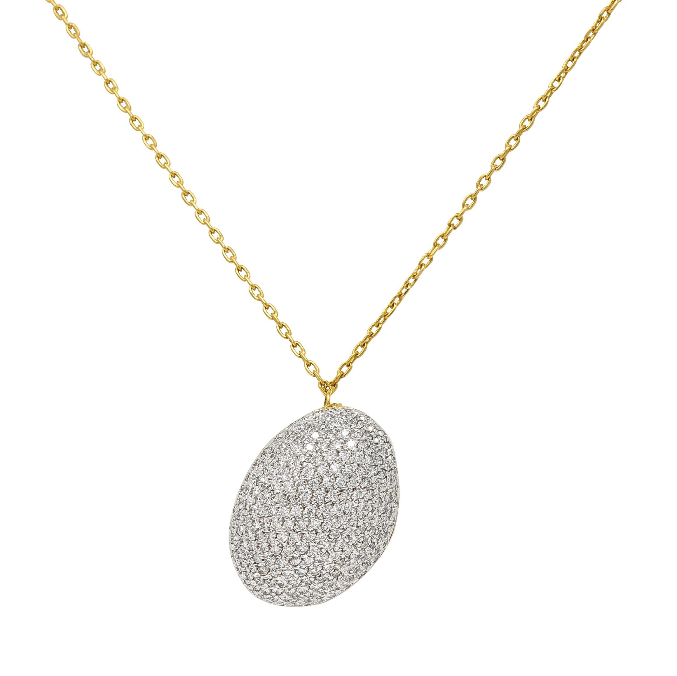 H.Stern Contemporary 2.50 Carats Diamond 18 Karat Two-Tone Gold Pendant Necklace 6