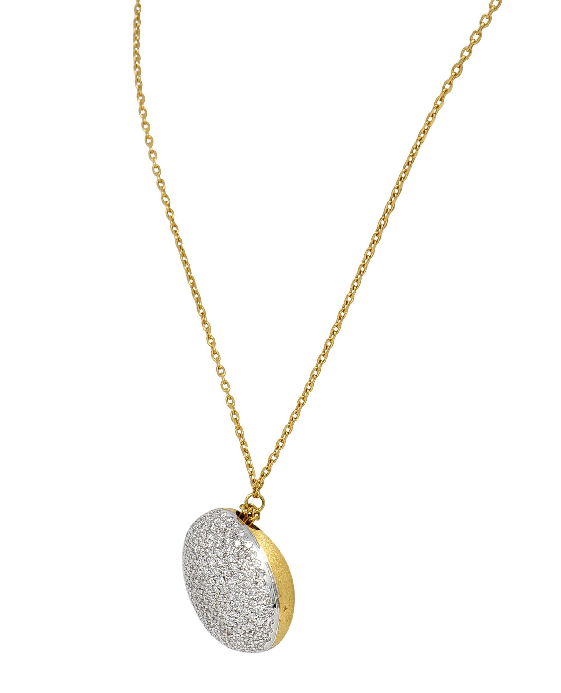 Brilliant Cut H.Stern Contemporary 2.50 Carats Diamond 18 Karat Two-Tone Gold Pendant Necklace
