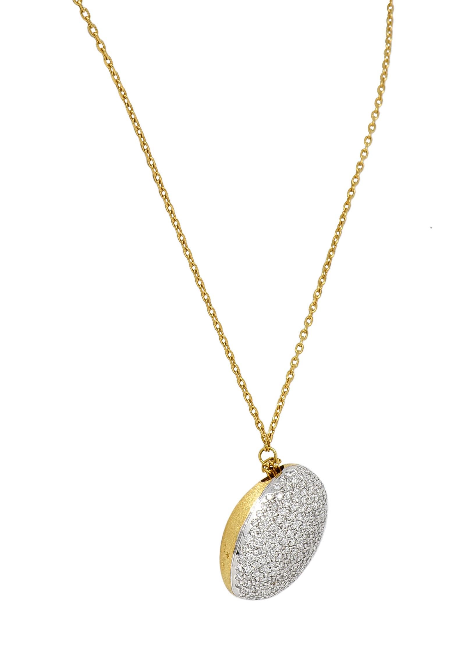 Women's or Men's H.Stern Contemporary 2.50 Carats Diamond 18 Karat Two-Tone Gold Pendant Necklace