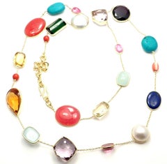 H.Stern Diane von Furstenberg Multicolor Large Stones Gold Necklace