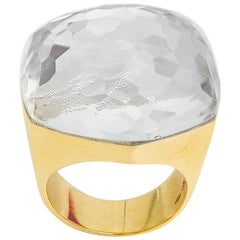 H.Stern for Diane von Furstenberg 39 Carat Rock Crystal Cocktail Gold Ring