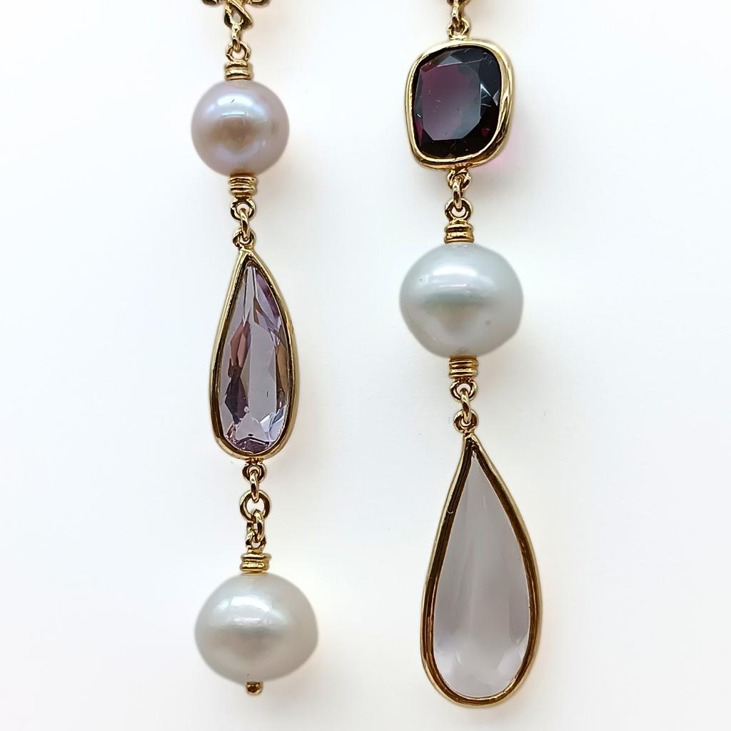 Contemporary H.Stern by Diane von Fürstenberg Gold earrings with amethyst, citrine and pearls