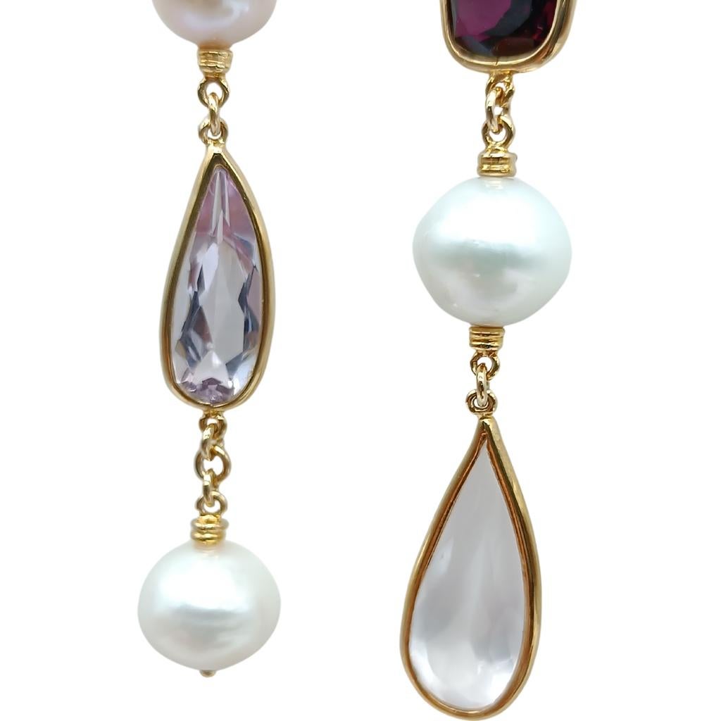 Women's H.Stern by Diane von Fürstenberg Gold earrings with amethyst, citrine and pearls