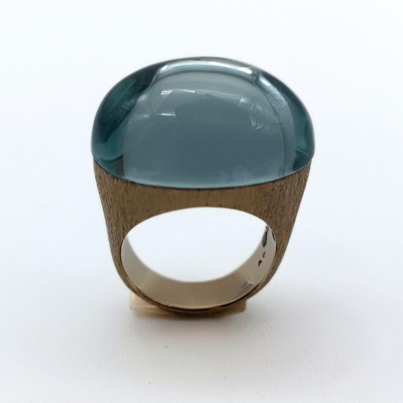 Cabochon H.Stern Gold ring with blue topaz For Sale