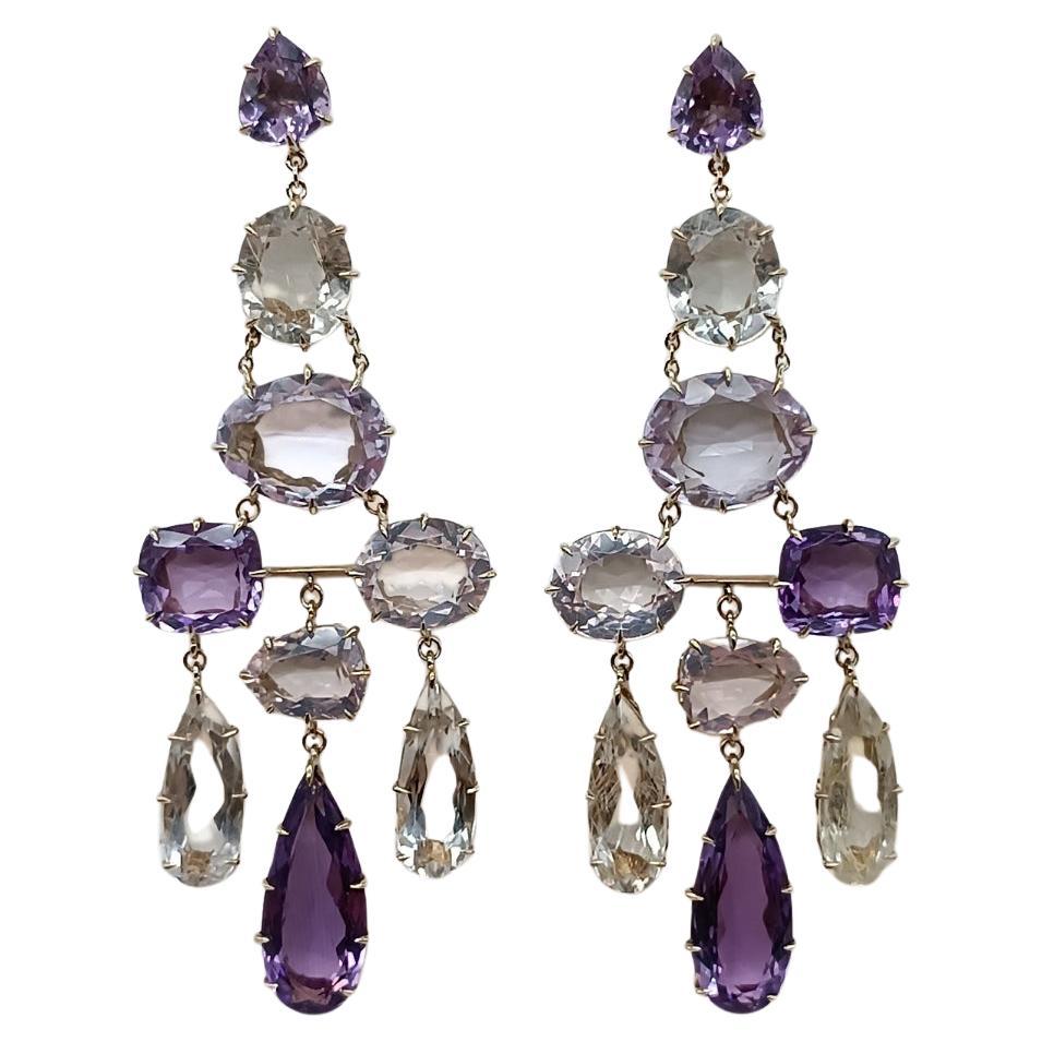 H.Stern Noble Gold earrings with amethyst, quartz and diamonds For Sale ...