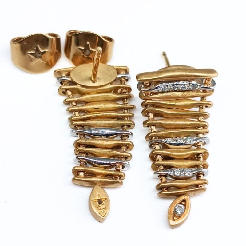 Women's or Men's H.Stern Noble Gold earrings with Diamonds For Sale