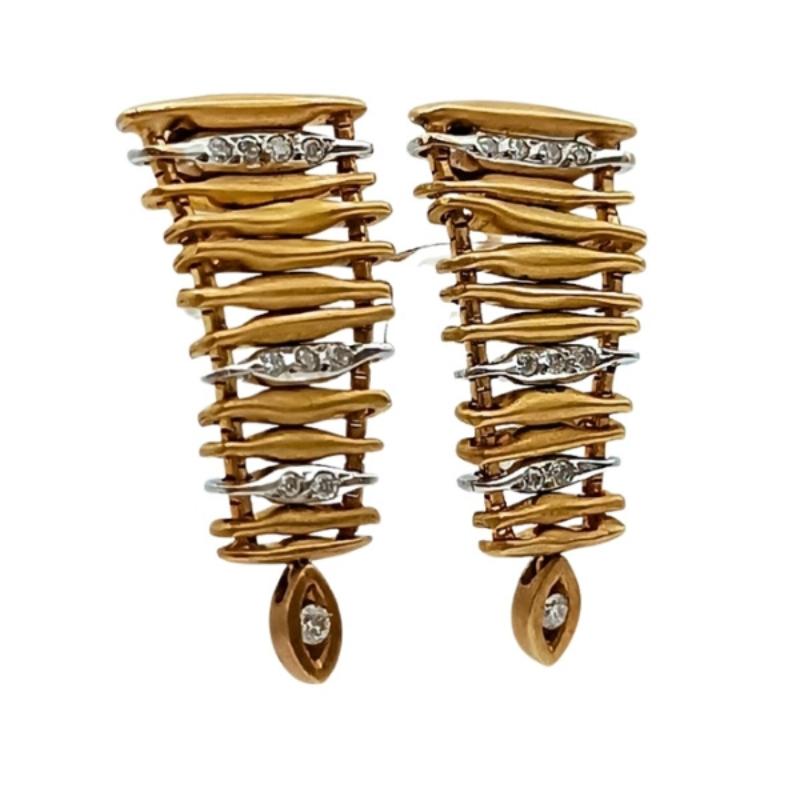 Women's or Men's H.Stern Noble Gold earrings with Diamonds For Sale