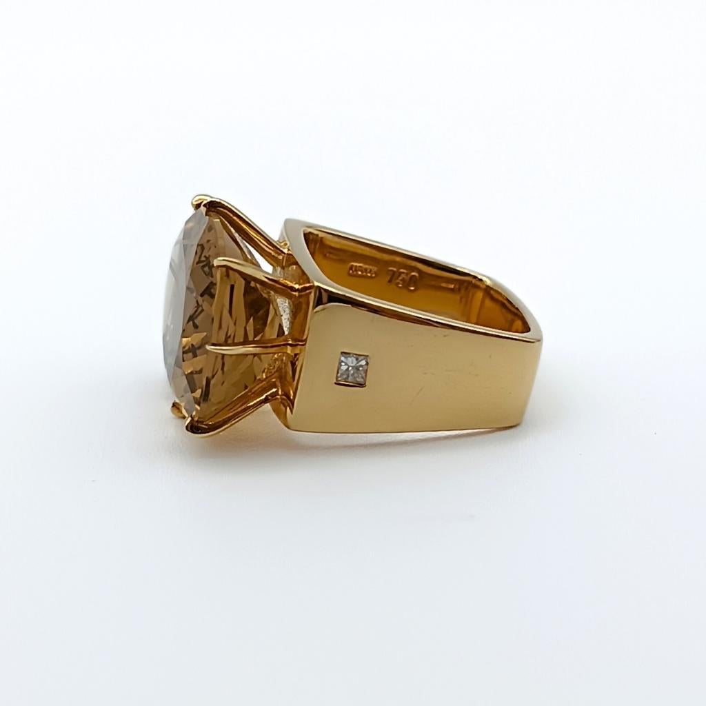 Brilliant Cut H.Stern Noble Gold Ring with Citrine For Sale