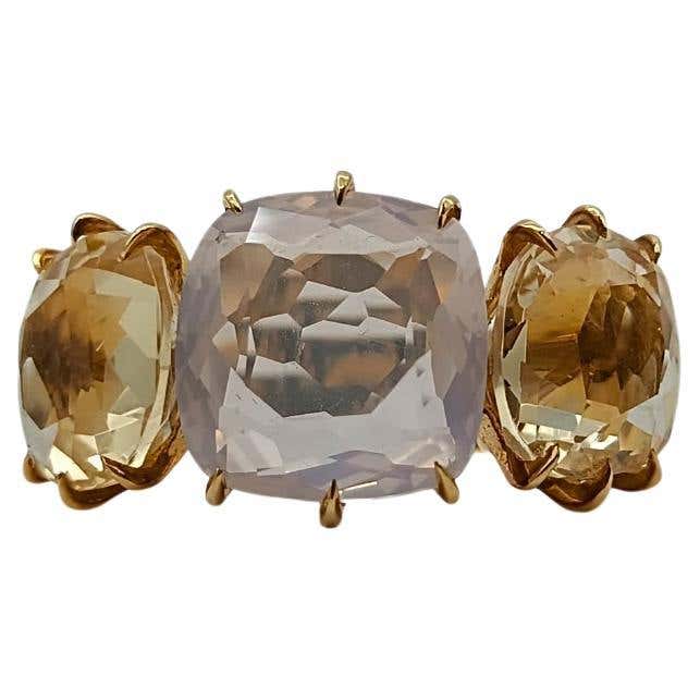 H.Stern Noble Gold Ring with Citrine, Rose Quartz and Diamonds For Sale ...