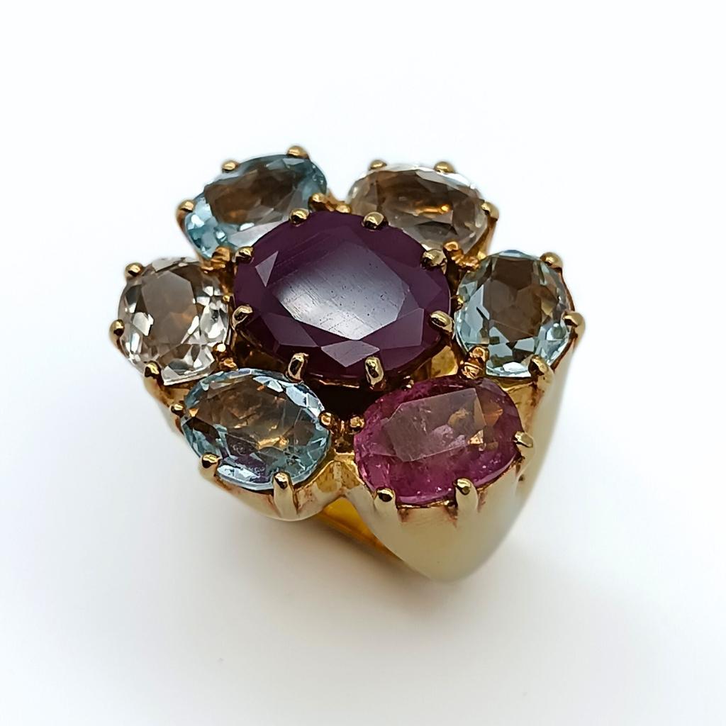 H.Stern Noble Gold Ring with Ruby, Berylos, Citrines and Tourmaline For Sale 3
