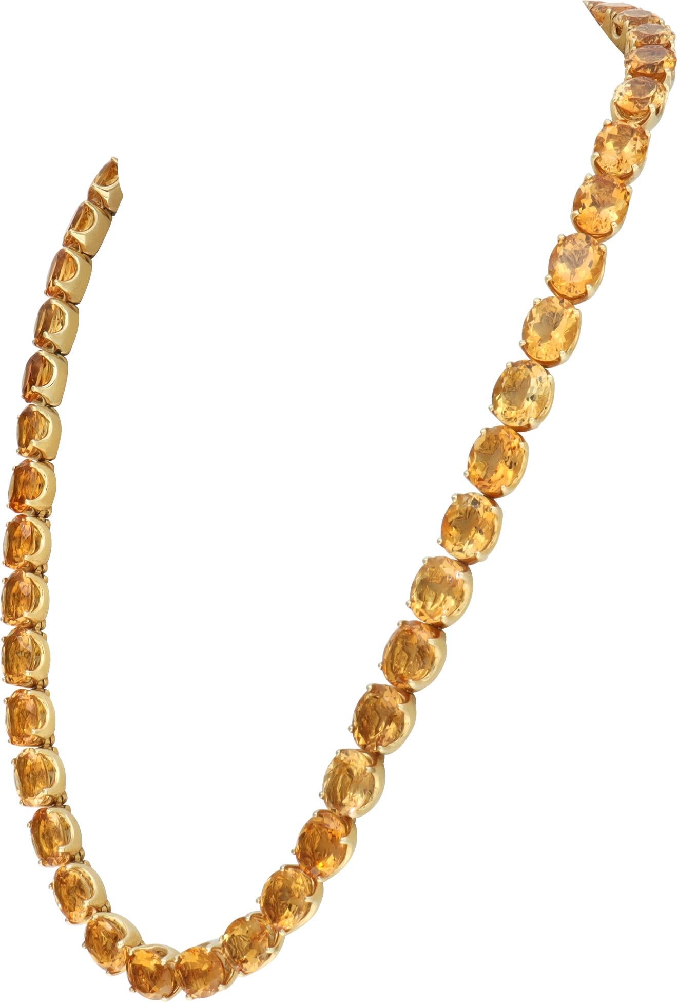 H.Stern Collier de lignes ovales de citrine en or jaune 18 carats Excellent état - En vente à Surfside, FL
