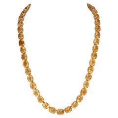 H.Stern Halskette aus 18 Karat Gelbgold mit ovaler Citrin-Linie