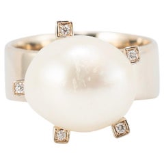 H.Stern Pérolas 18K Noble Gold Rose Pink Gold Diamond Pearl Cocktail Ring