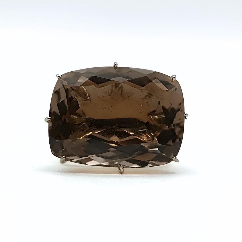 Brilliant Cut H.Stern Noble Gold Ring with a smoky Quartz For Sale