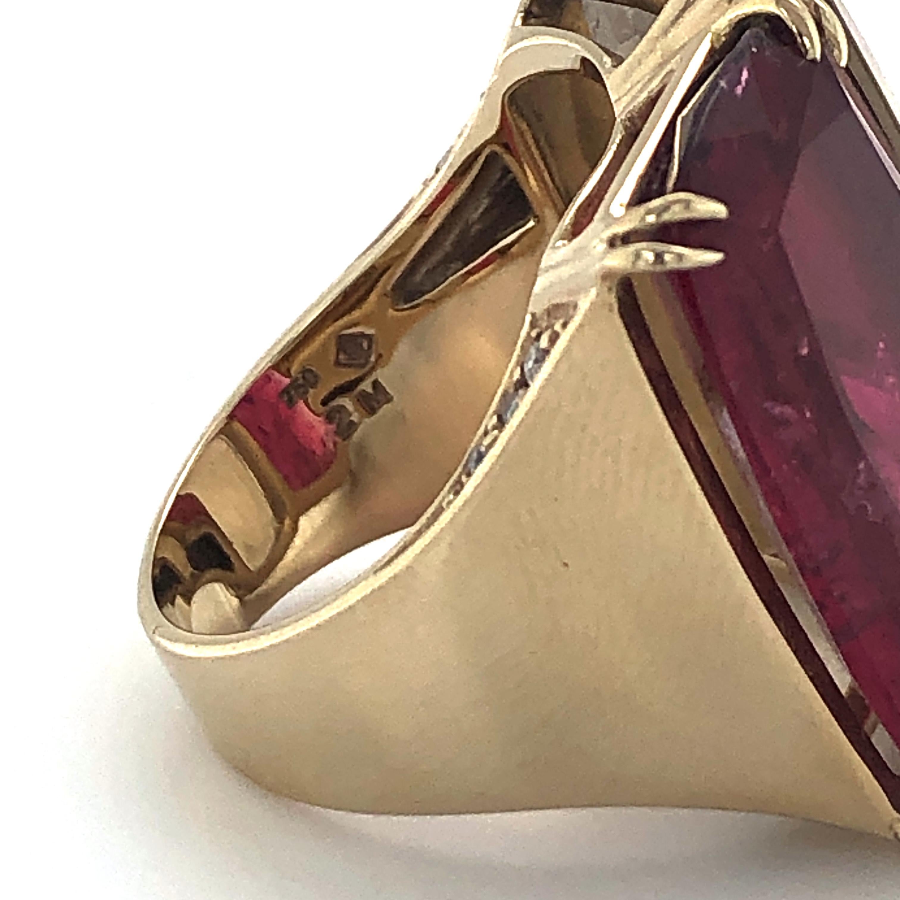 Women's or Men's H.Stern Ring with Tourmaline and Smoky Quartz in Yellowgold 750
