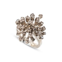 H.Stern Snow Flake 18K Noble Gold 1.23ct Diamond Rose Pink Gold Cocktail Ring