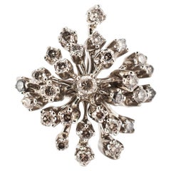 H.Stern Snow Flake 18K Noble Gold 1.23ct Diamond Rose Pink Gold Cocktail Ring