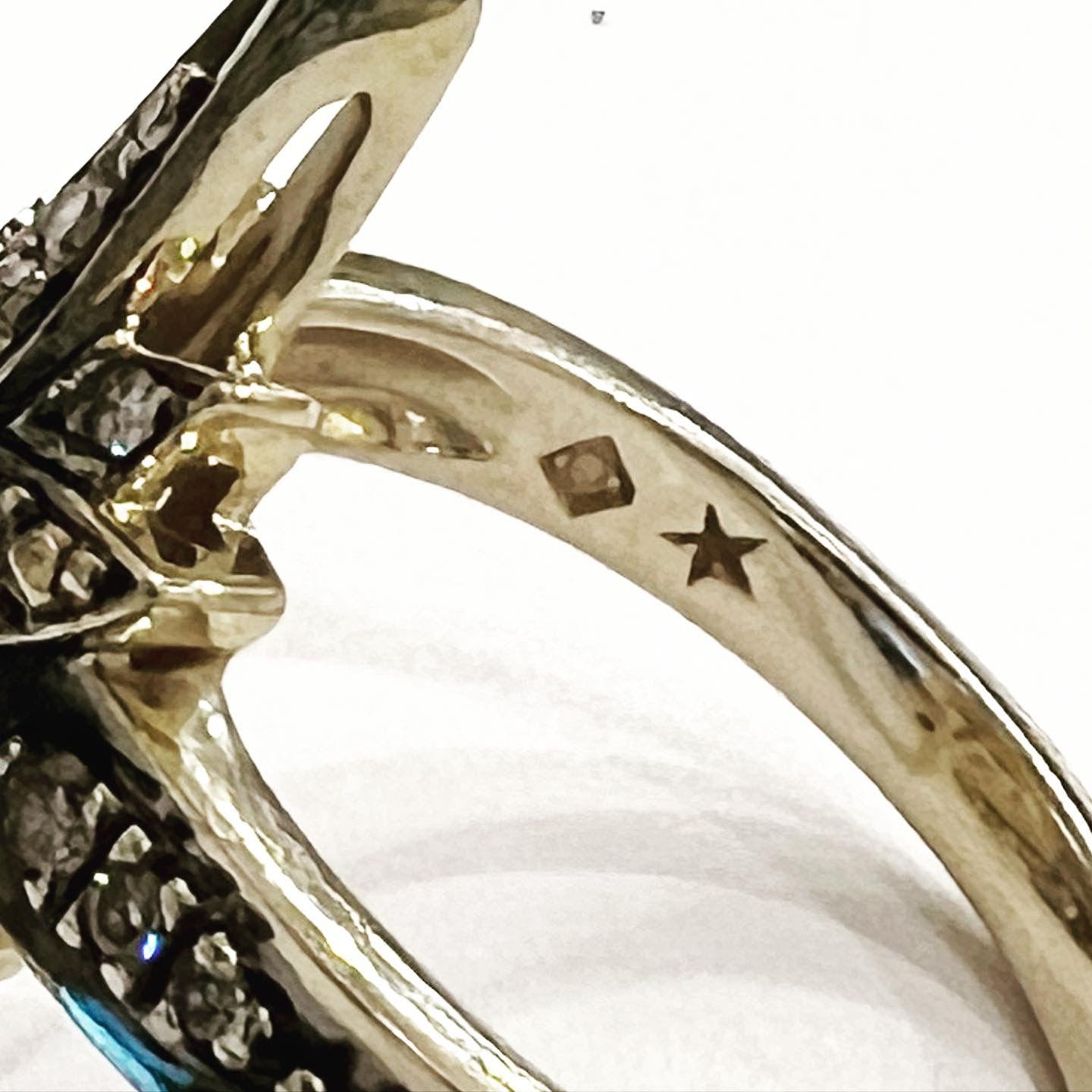 Victorian H.STERN Stars Fancy Diamond Gold Ring 