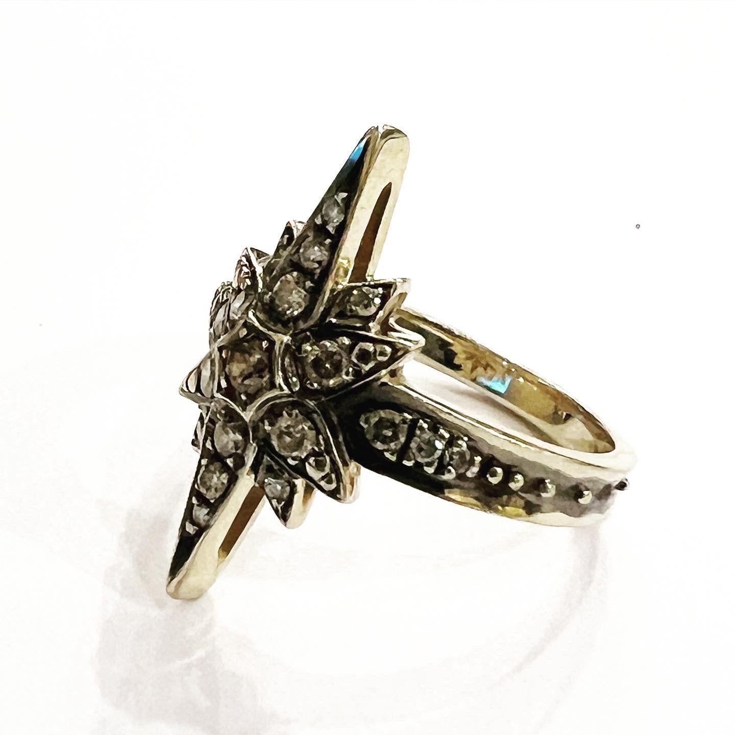 Victorian H.STERN Stars Fancy Diamond Gold Ring