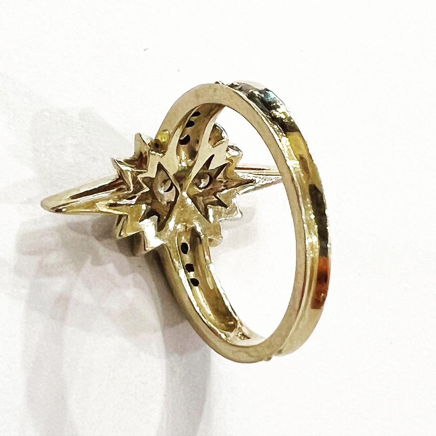 Victorian H.STERN Stars Fancy Diamond Gold Ring 