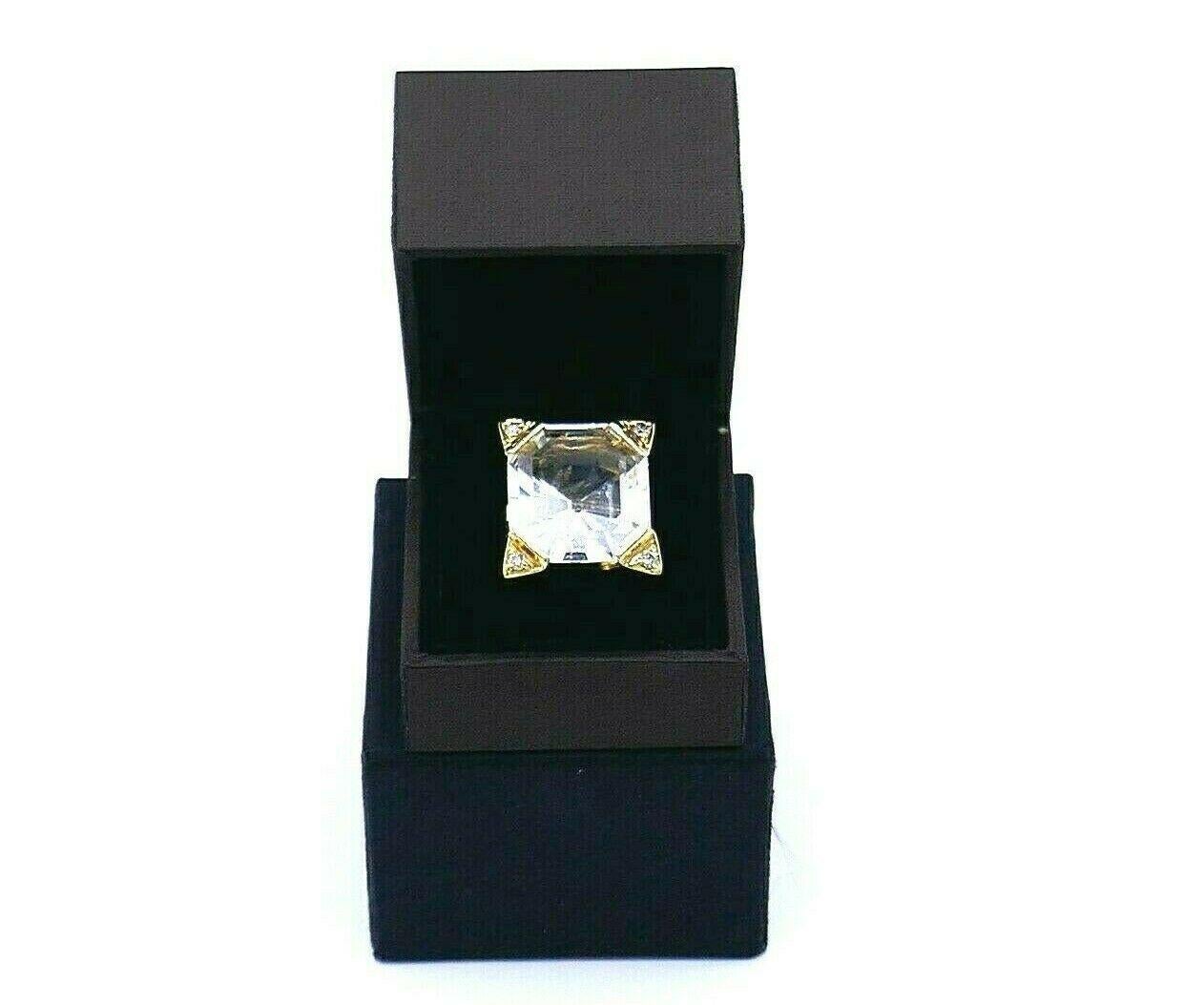 H.Stern Yellow Gold Rock Crystal Diamond Highlight Ring 6