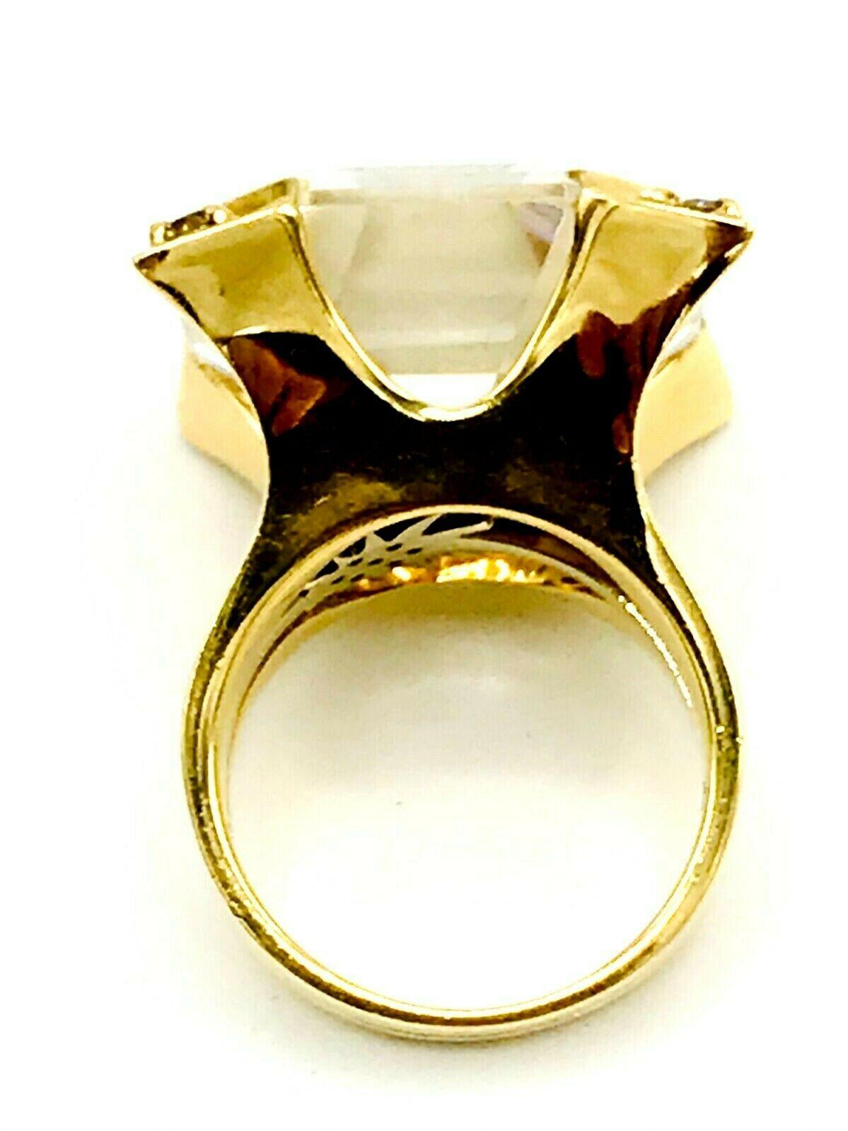 H.Stern Yellow Gold Rock Crystal Diamond Highlight Ring 3