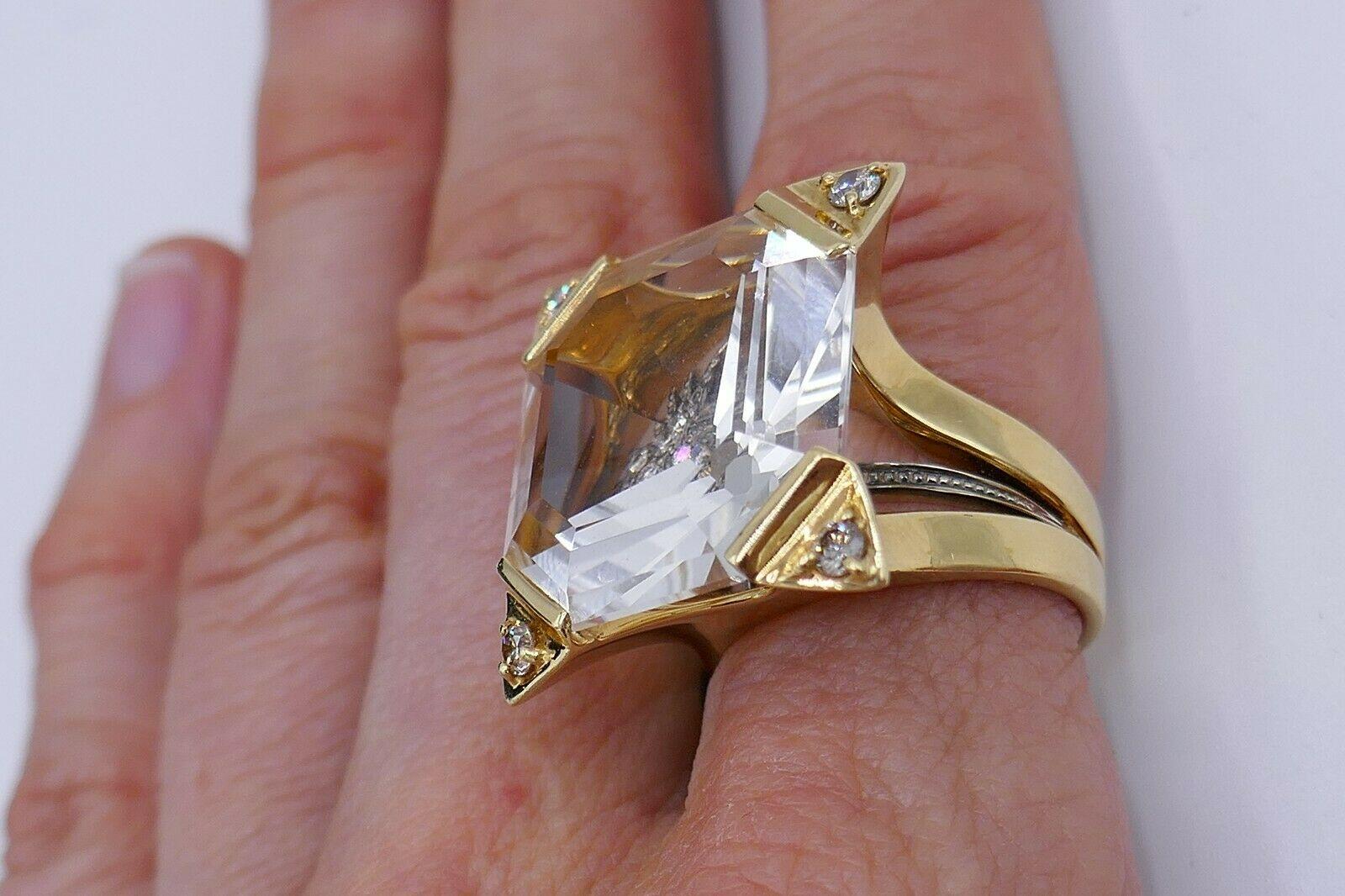 H.Stern Yellow Gold Rock Crystal Diamond Highlight Ring 4