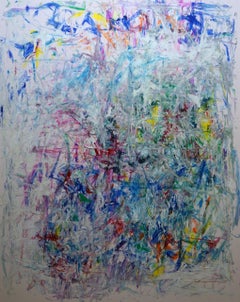 "Abstract Garden" n°2, peinture abstraite technique mixte, 2017