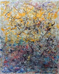 Abstrakter Garten, Nr. 3, Abstraktes Gemälde in Mischtechnik, 2017