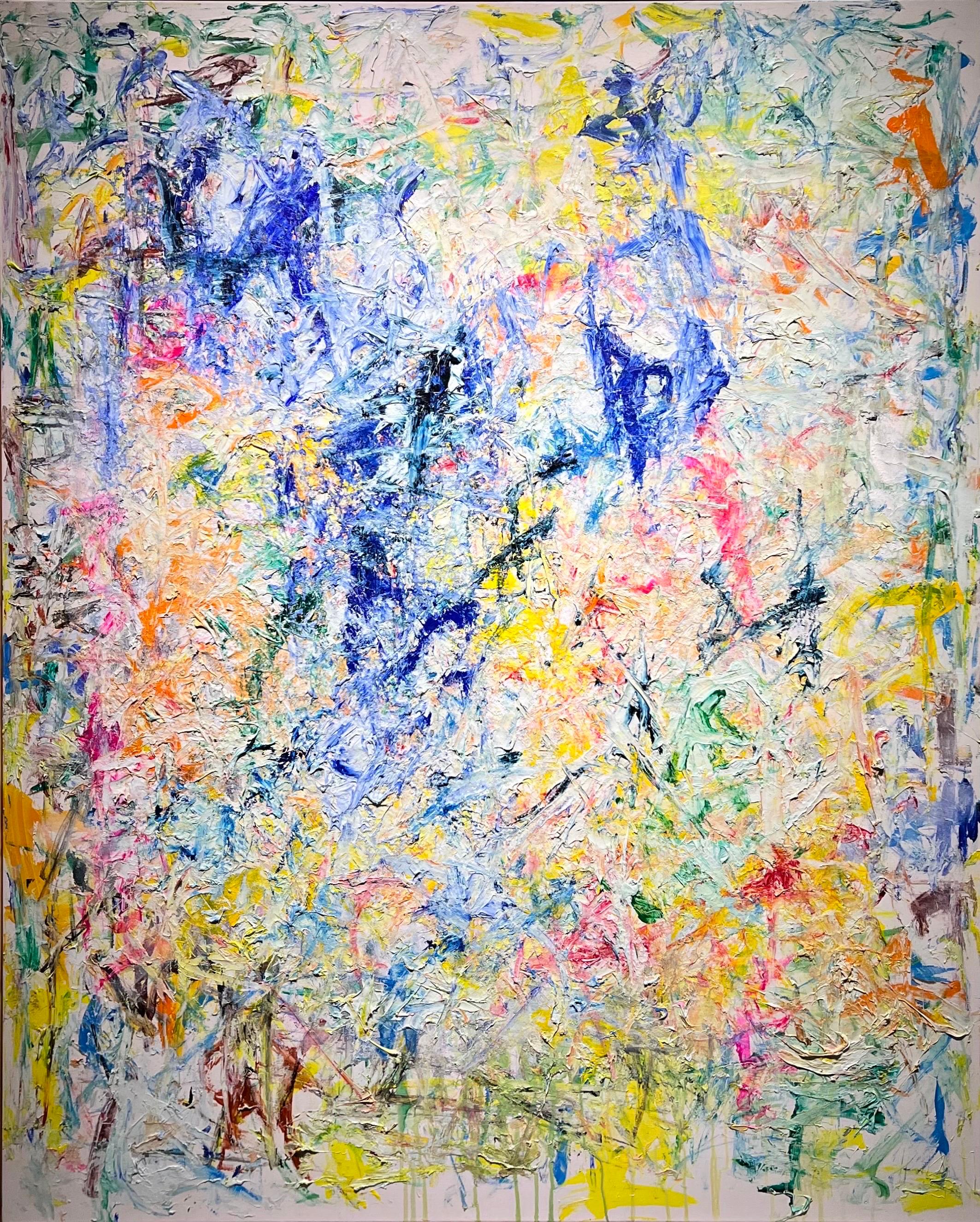 "Abstract Garden" n° 5, peinture abstraite technique mixte, 2017