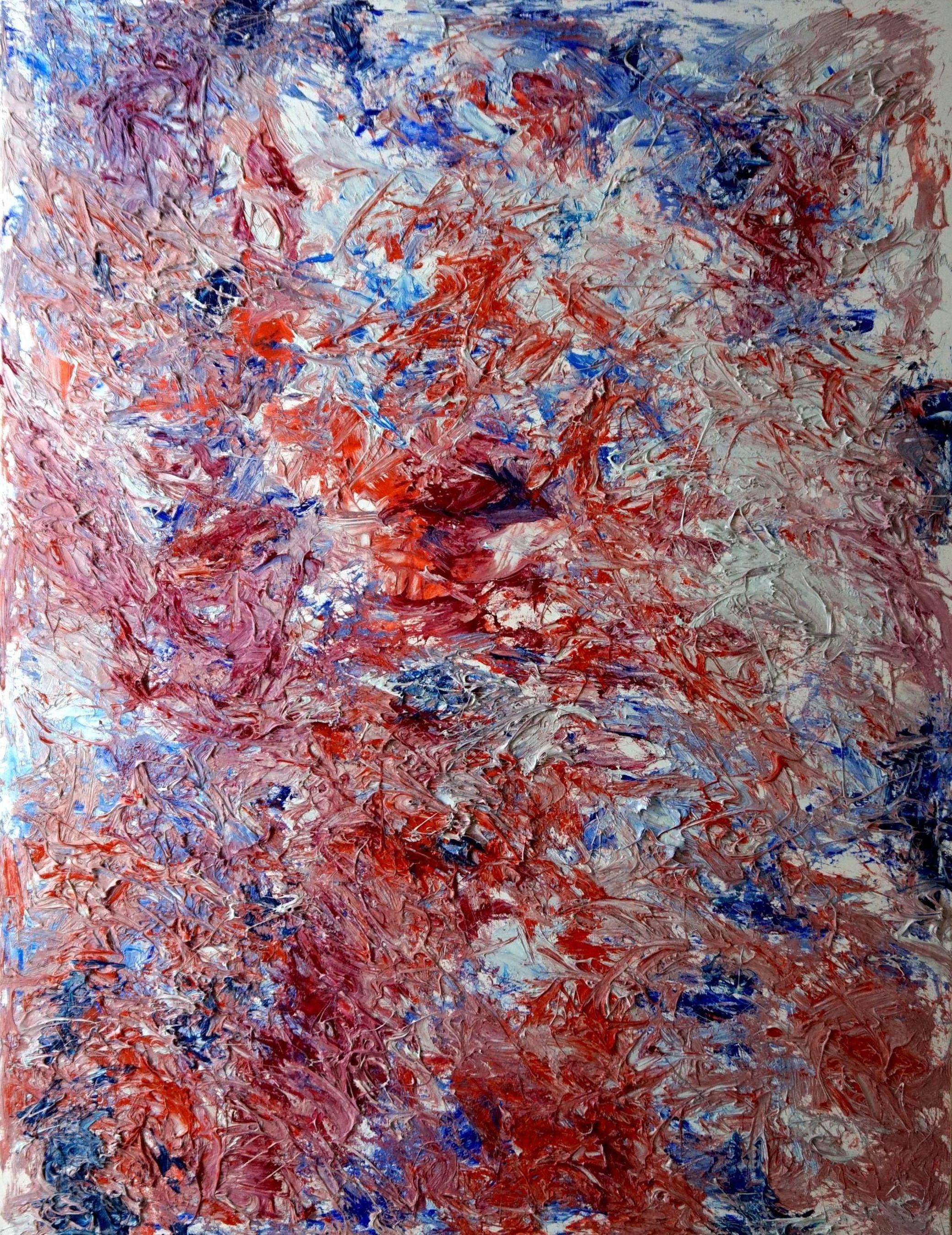 "Abstract Garden" n° 7, peinture à l'huile abstraite, 2017