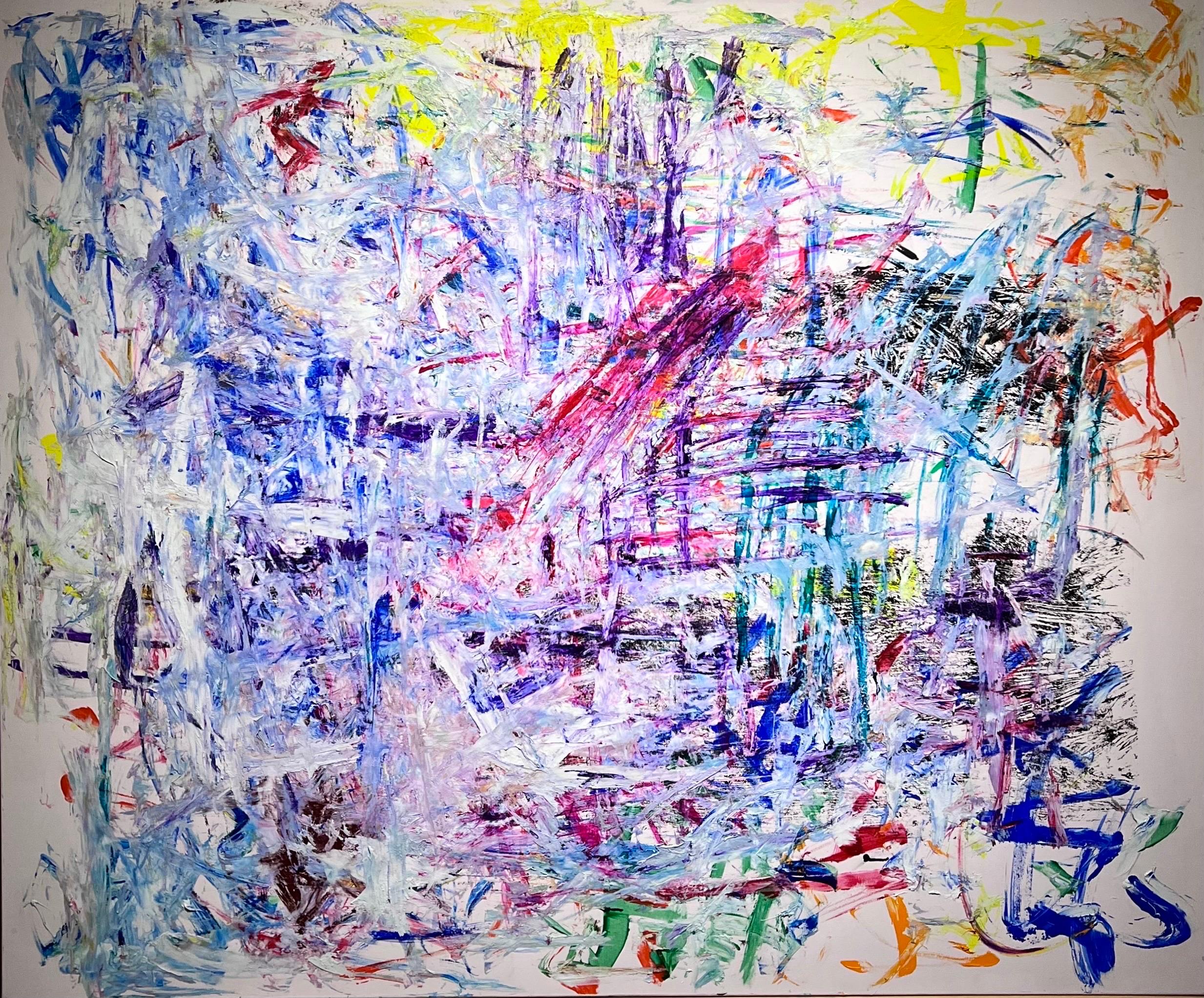 Hsu Tung Lung Abstract Painting – Abstraktes Gemälde „Abstract Garden“ Nr. 8, Gemälde in Mischtechnik, 2017