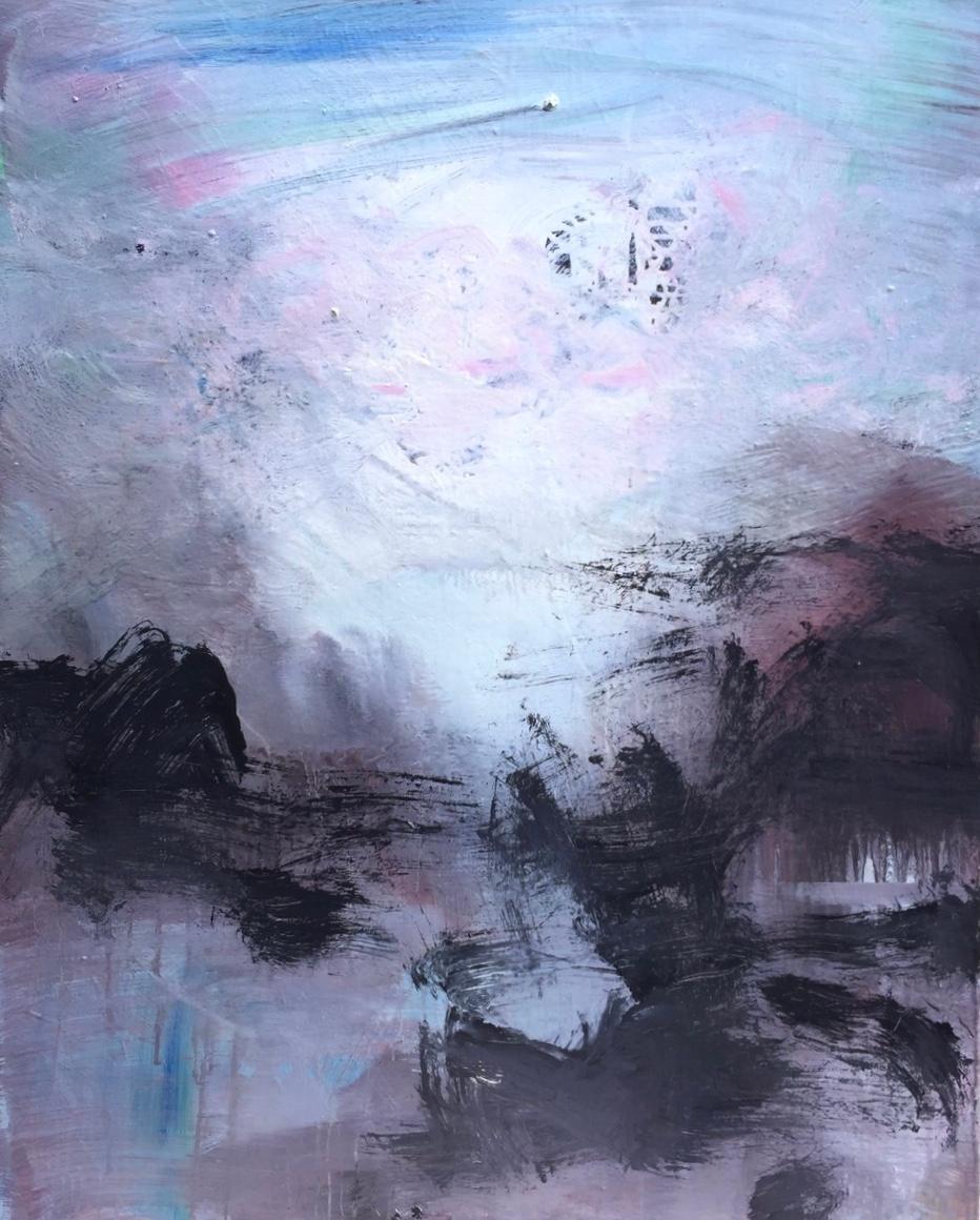Abstract Painting Hsu Tung Lung - Peinture à l'huile - Paysage de mémoire n° 130 - Absrtact, 2022 