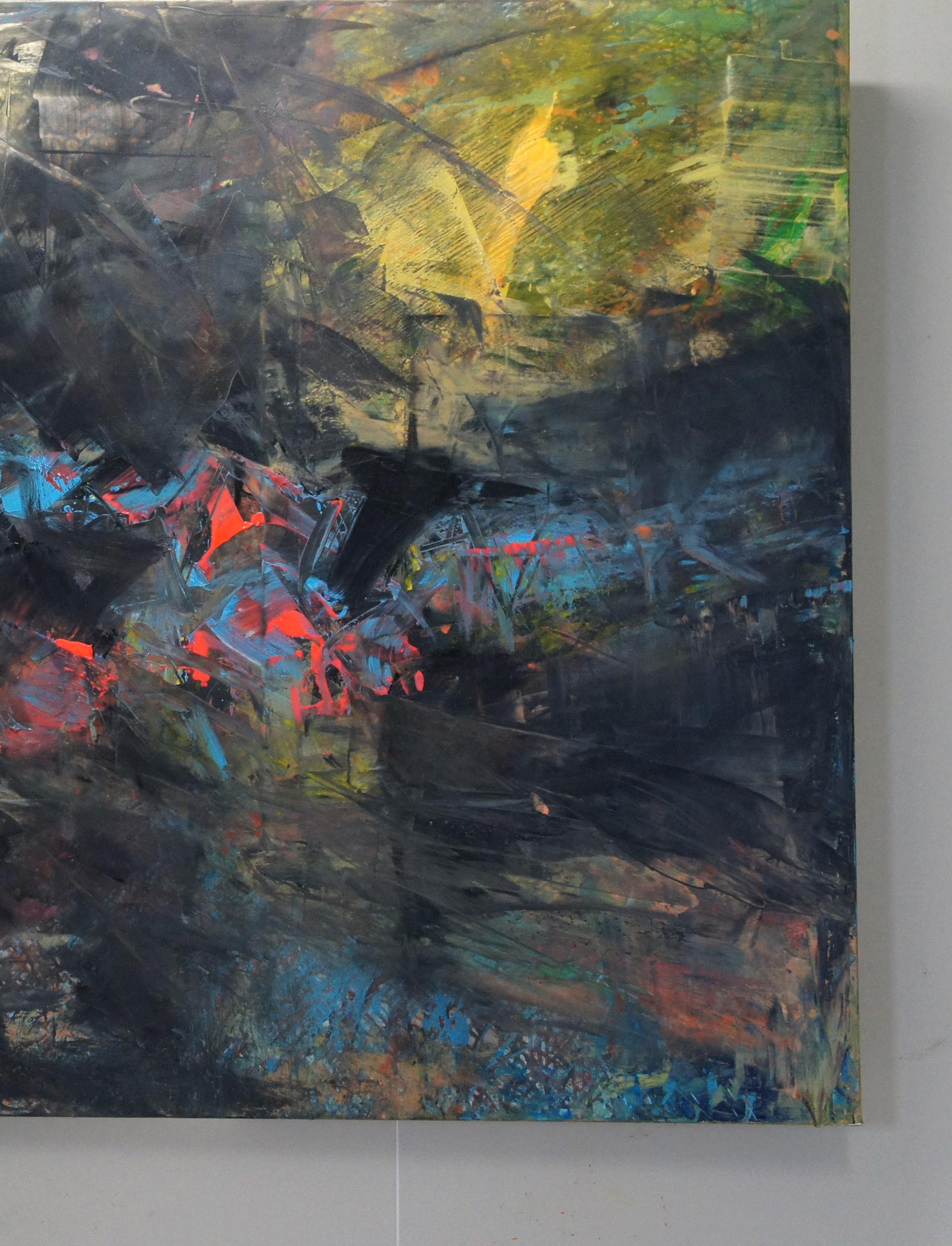 Memory Landscape no7 - Oil Absrtact Painting, 2020 - Black Abstract Painting by Hsu Tung Lung