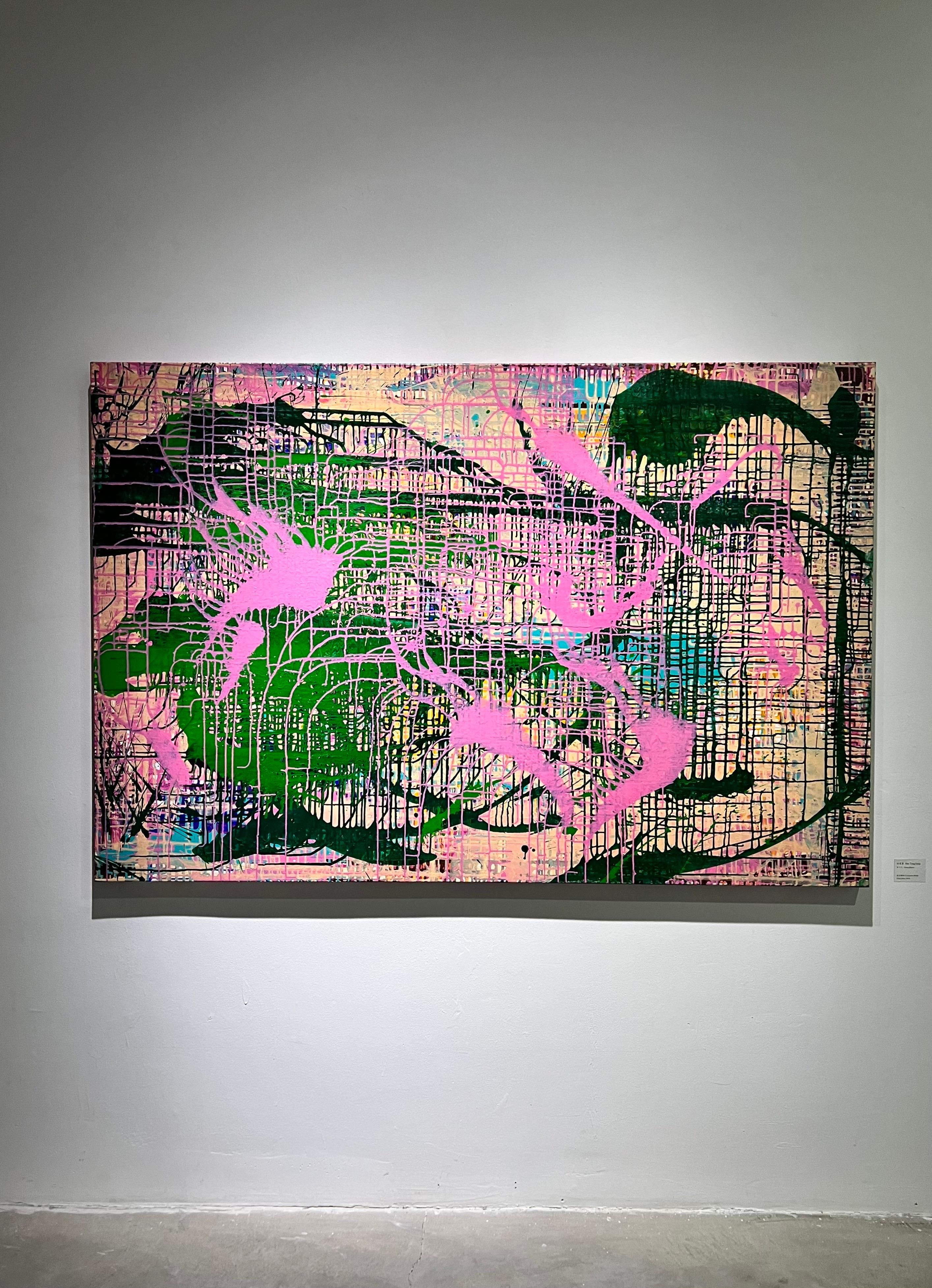 Peinture à l'huile abstraite « Puzzle » n° 5, 2018 - Marron Abstract Painting par Hsu Tung Lung