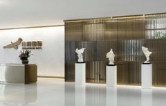 GUANYIN (Alalokitesvara) White Marble Abstract Sculpture , 2018