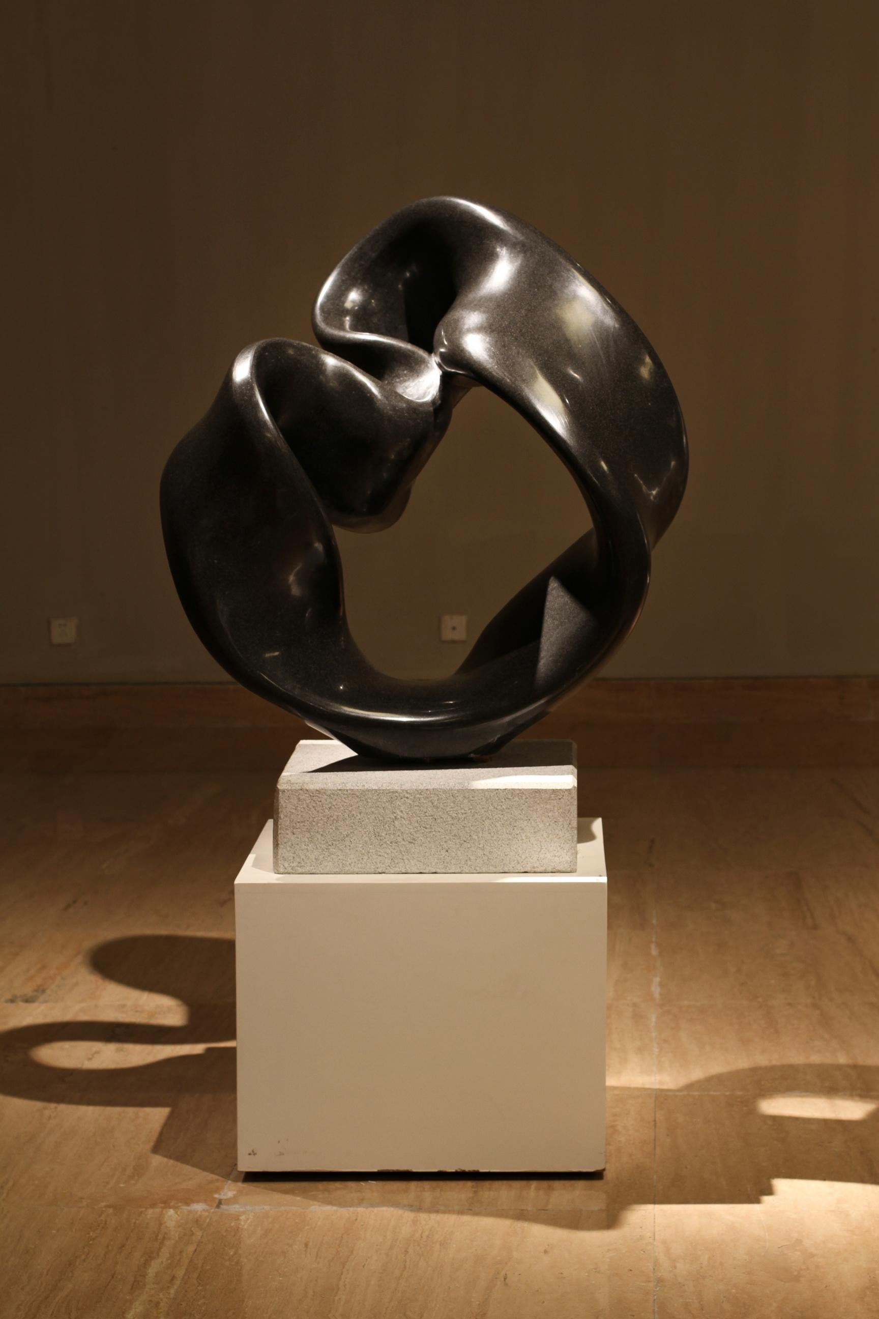 HUG Black Granite Abstract Sculpture , 2010 For Sale 1
