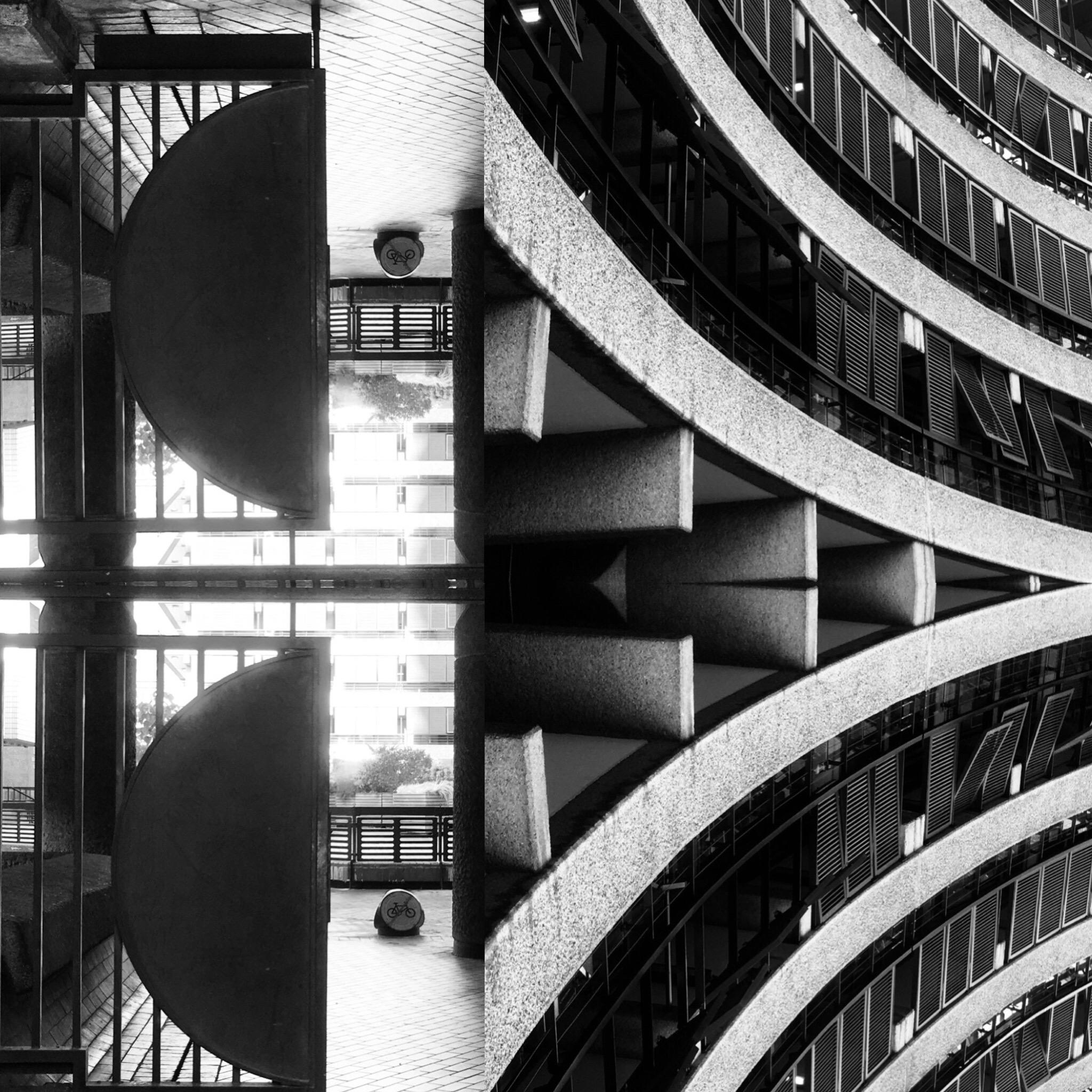 Photographie en noir et blanc "Brutalism -Barbican Centre, London No13", 2019