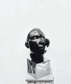 Black Granite ＆Stainless Steel Sculpture "She", 2017