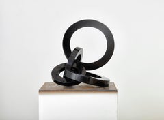 Chaos Theory / Extension-Black Granite and Iron Abstract Sculpture, 2020