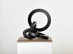 Chaos Theory / Extension-Black Granite and Iron Abstract Sculpture, 2020  