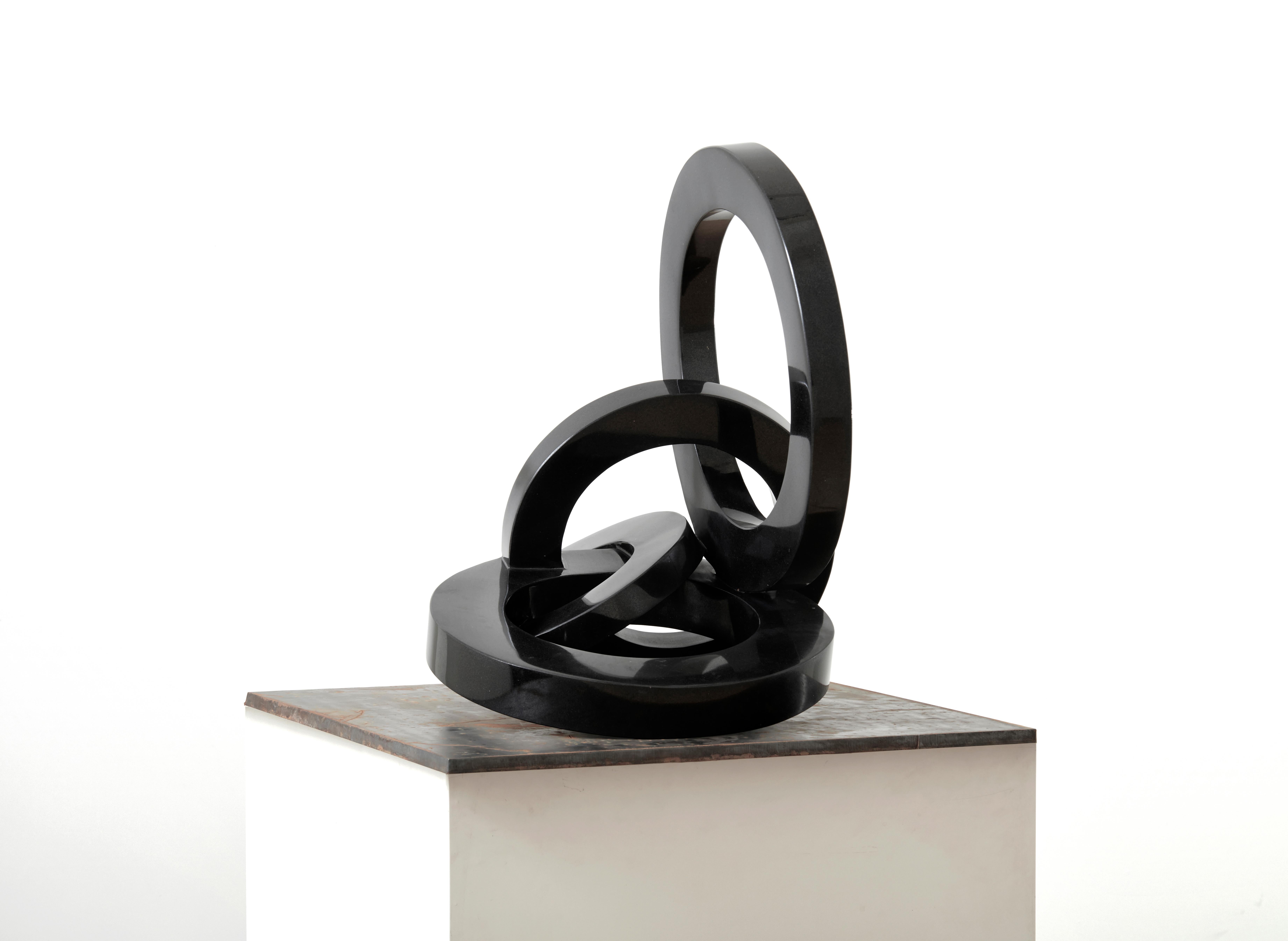 Chaos Theory / Extension-Black Granite and Iron Abstract Sculpture, 2020   For Sale 2
