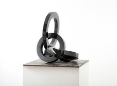Chaos Theory / Extension-Black Granite and Iron Abstract Sculpture, 2020  