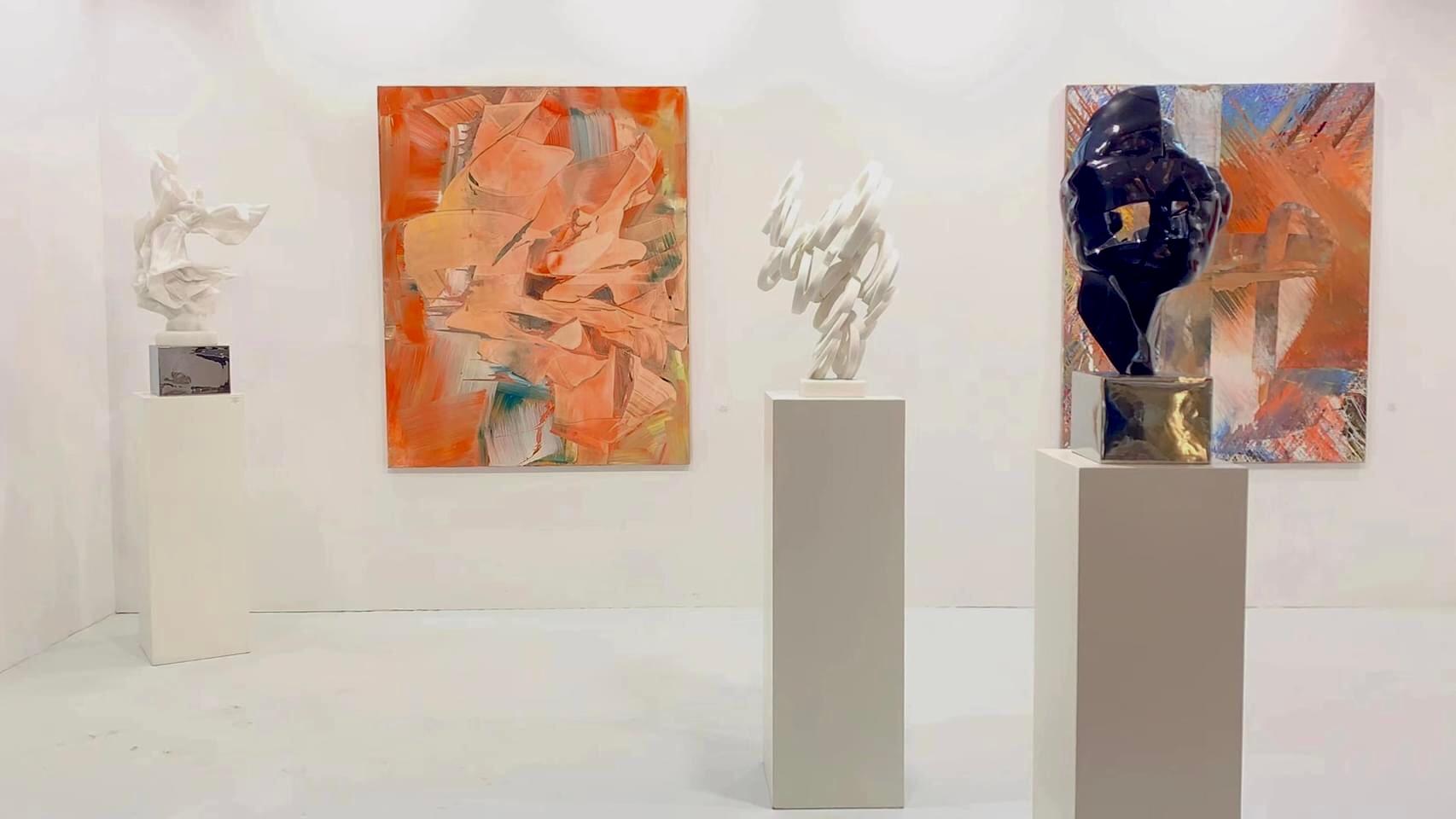 Sculpture en marbre blanc et en acier inoxydable « Chaos Theory-Cumulation », 2020 en vente 3