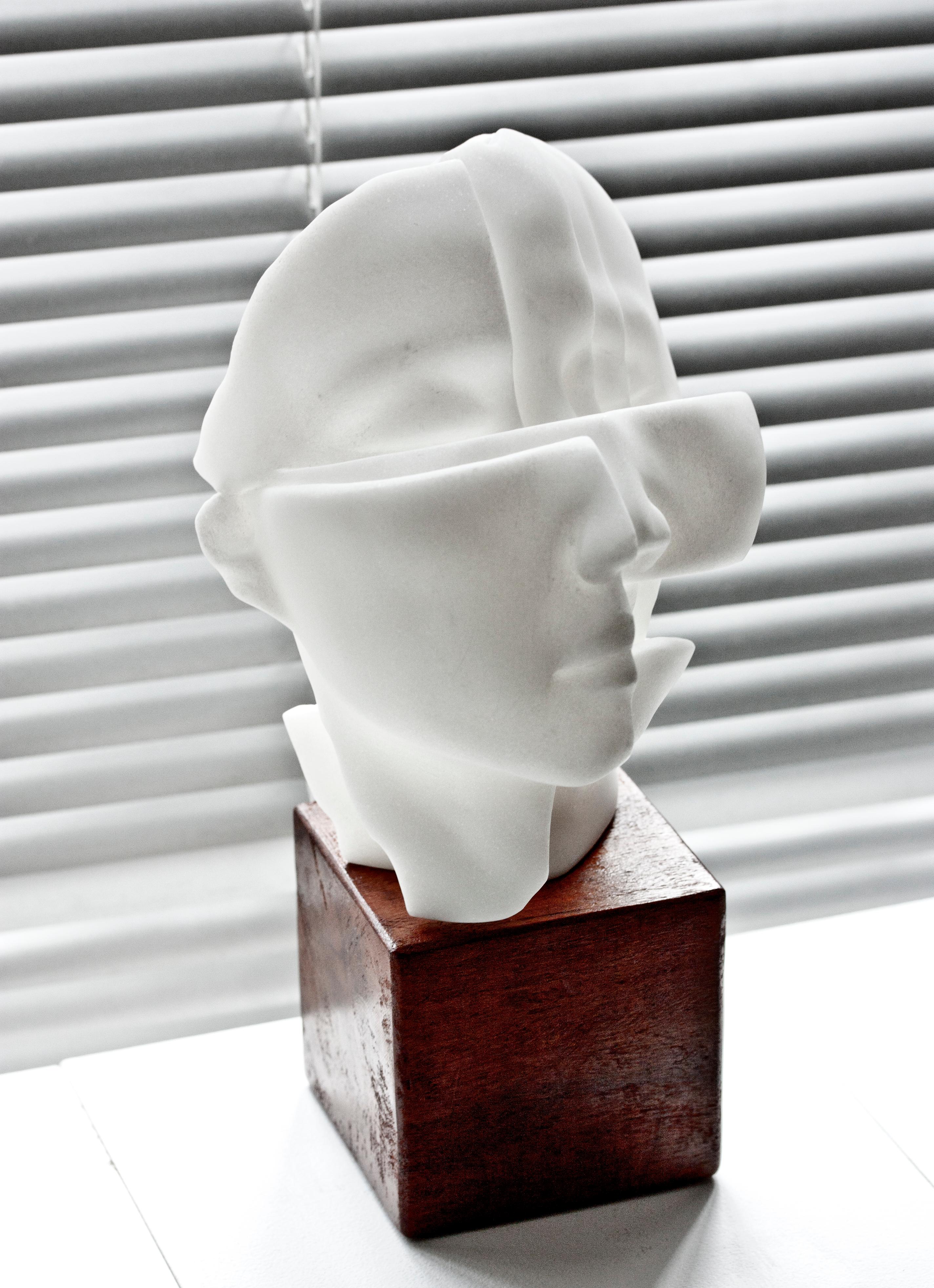 White Marble＆Wood Sculpture 