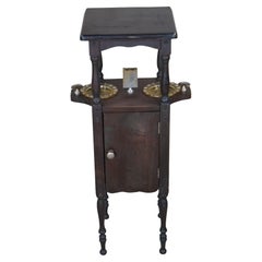 H.T. Cushman Antique Early 20th Century Petite Smoking Stand Humidor Ashtray 26"