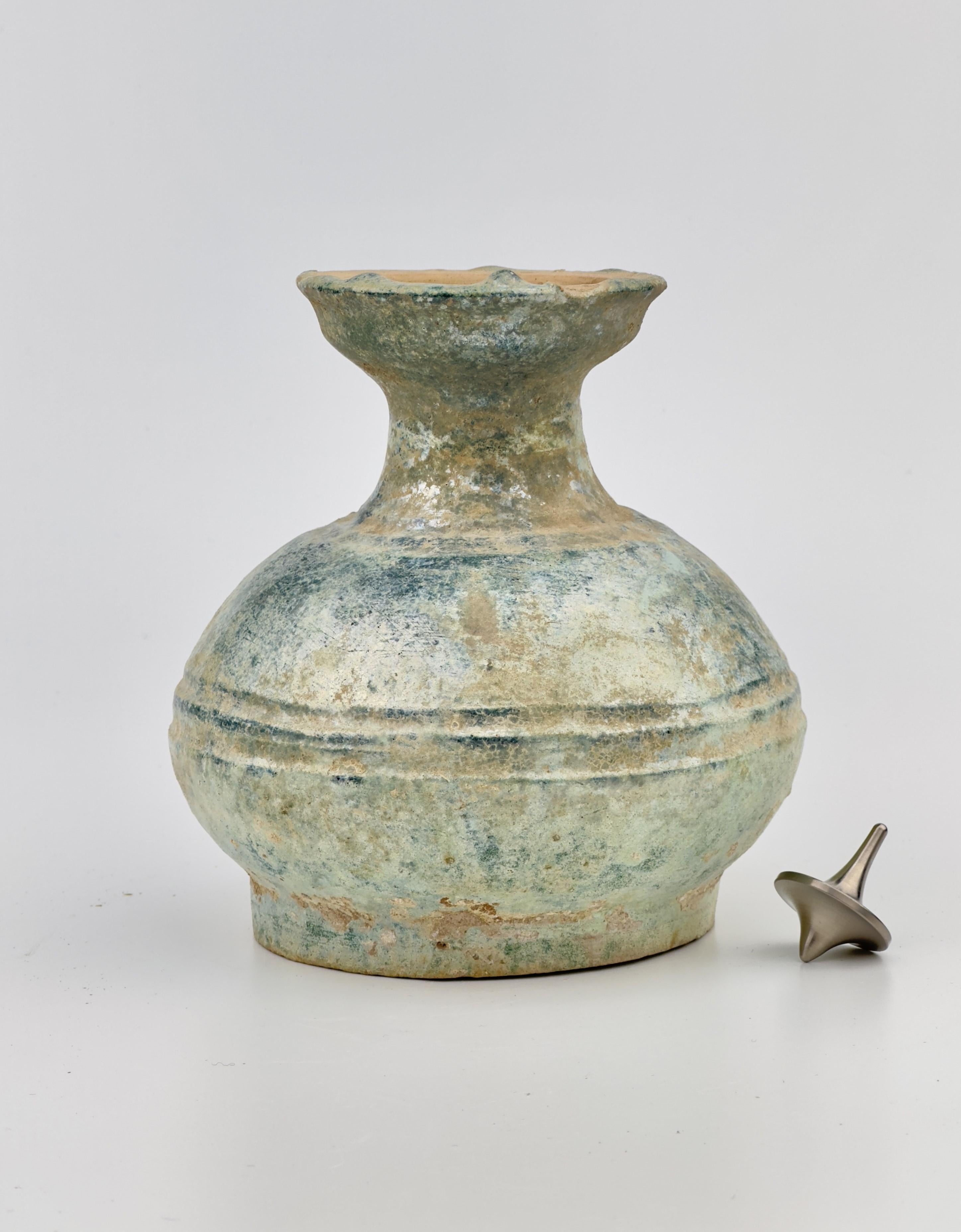 Hu Shape Green-Glazed Vase, Han Dynasty(206 BC - 220 AD) For Sale 3