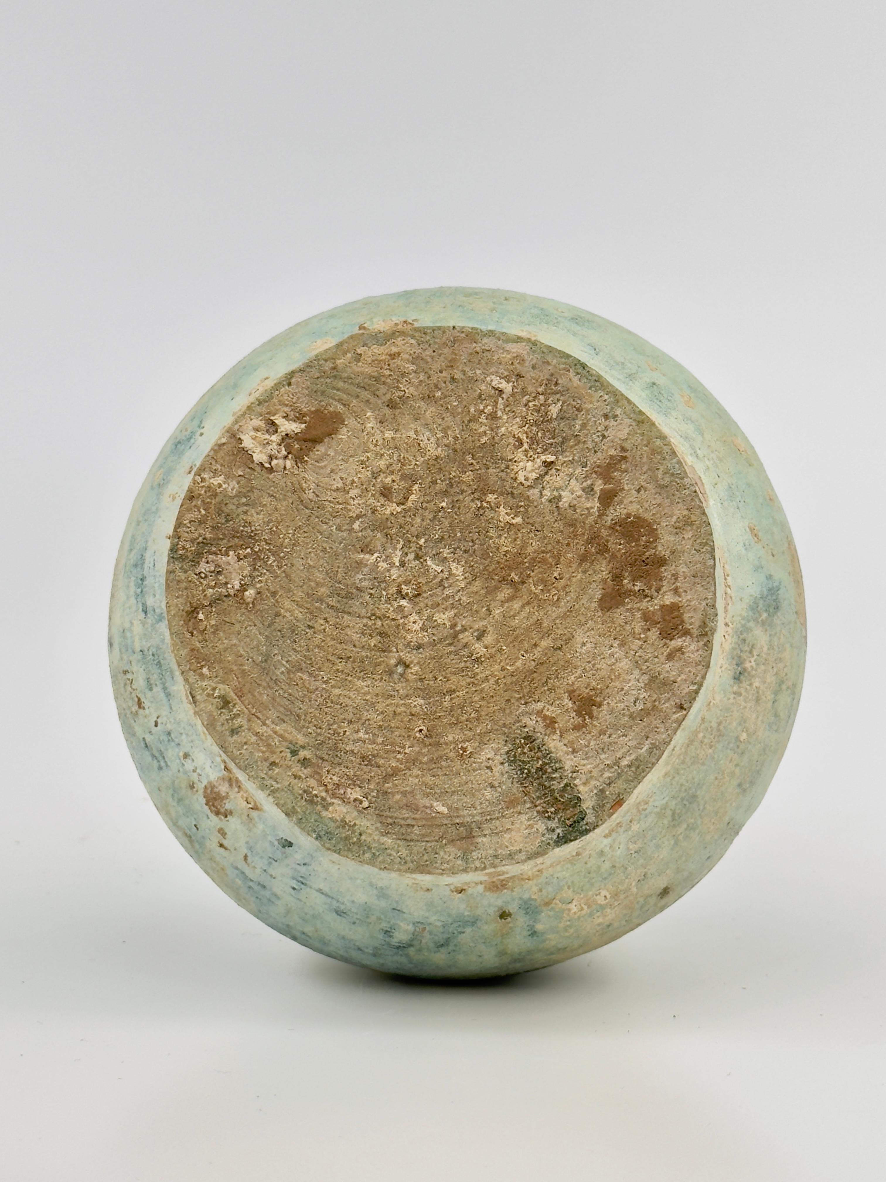 Hu Shape Green-Glazed Vase, Han Dynasty(206 BC - 220 AD) For Sale 4